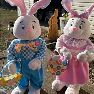 Easter Bunny Plush Set with Baskets